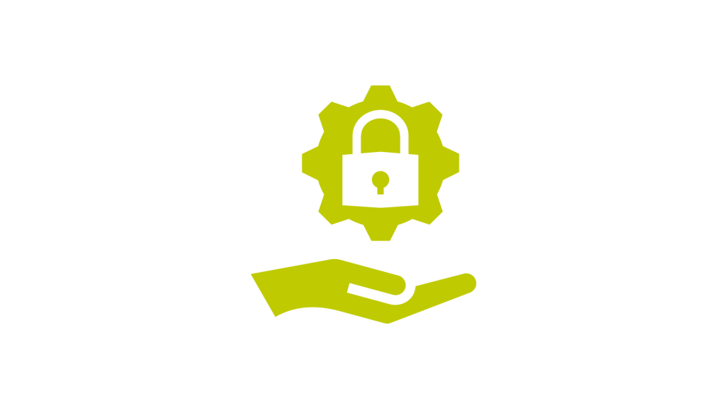 Lock and hand icon