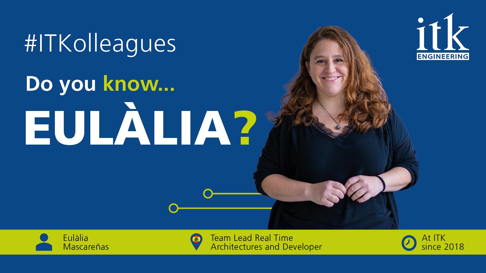 #ITKolleagues Cover: Eulalia Mascarenas, Team Lead Real Time Architctures and developer