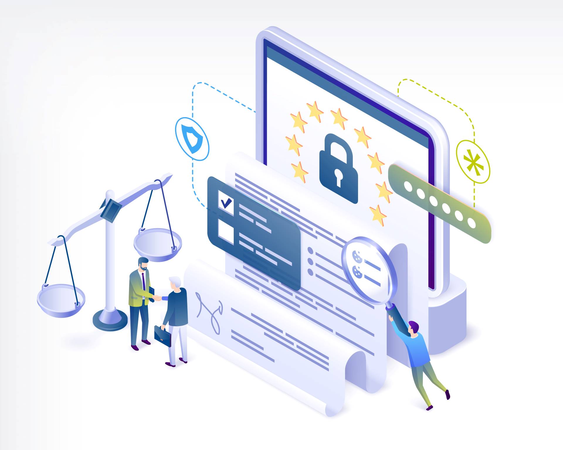 Illustration: Gesetzliche Rahmenbedingungen des Data Act und Auswirkung der Regelungen auf Produkt- und Dienstdaten von "vernetzten Produkten".