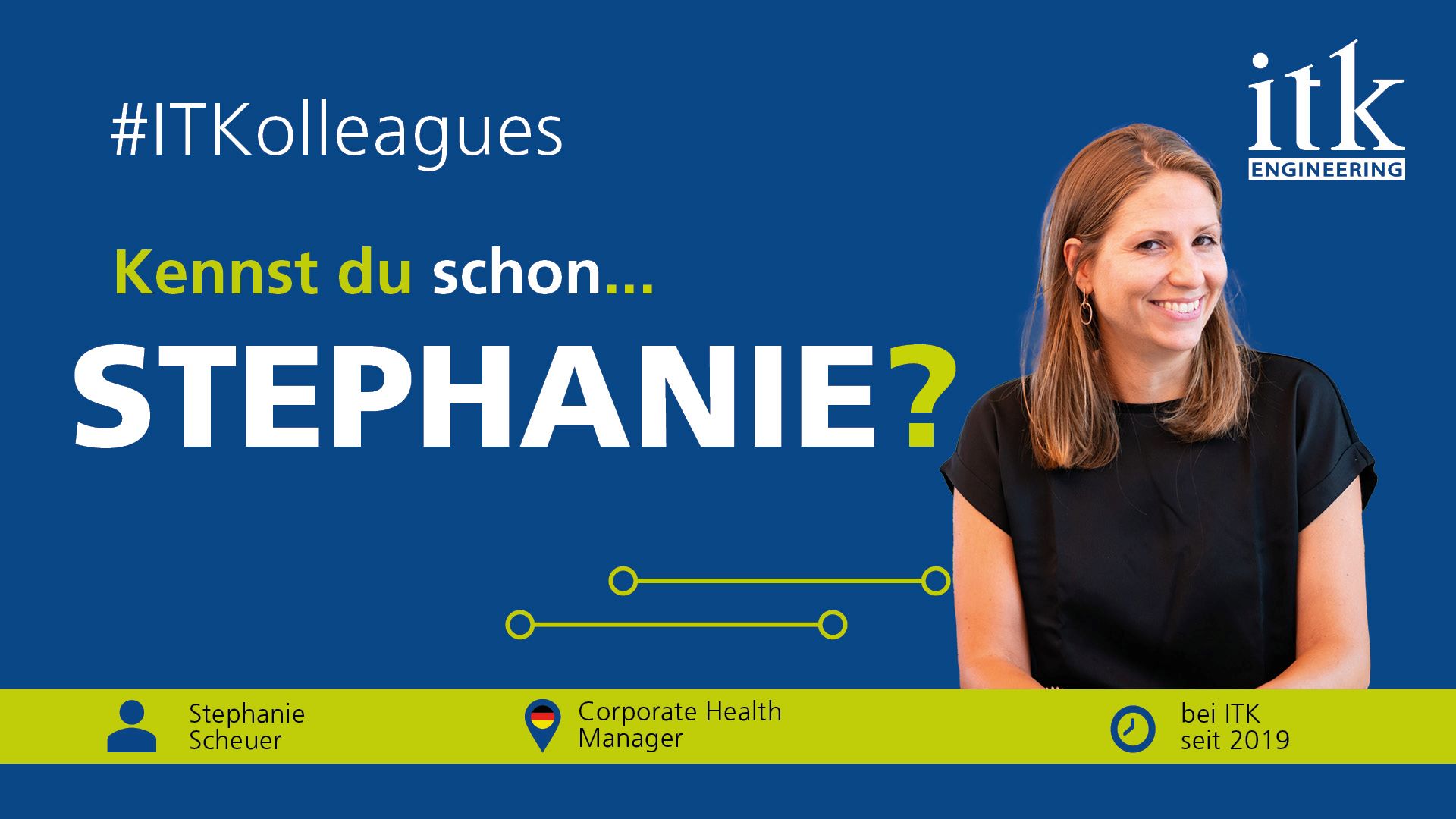 Stephanie Scheuer, Corporate Health Manager, arbeitet seit 2019 bei ITK in Deutschland