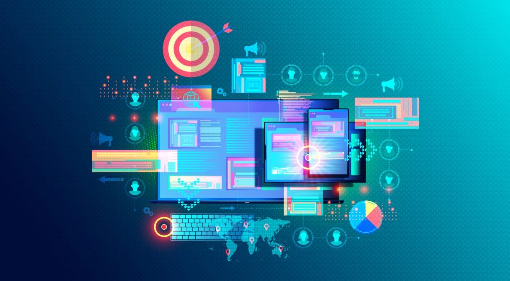 Grafische Darstellung von Bildschirm mit vielen Daten und Informationen die zum Continous Training genutzt werden.